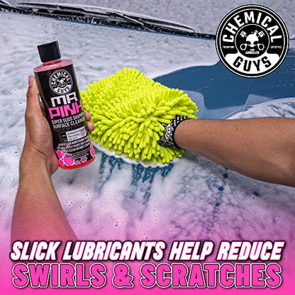 Chemical Guys Mr. Pink Car Wash Soap - 16 oz Super Suds Foaming Car Wash Soap for Cannon, Blaster, or Bucket Washing - pH Balanced, Safe on Wax, Sealant, Ceramic, and Clear Coat Finishes - size: 16 Fl Oz (Pack of 1), style: MR. PINK