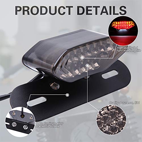 DREAMIZER Waterproof Square Trailer Lights kit, ABS Red Brake Stop Tail Running License LED Light Lamp Compatible With Sportster 883 1986-2020 - color: Black