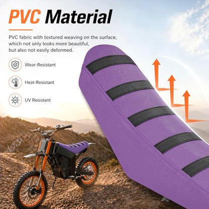 Electric Dirt Bike Seat Cover for Tutti Soleil 01,Black Stripe Non-Slip Motorcycle Cushion Cover for Tuttio Soleil01-Purple - color: Purple