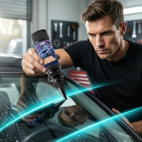 Windshield Oil Film Remover - Glass Grease Cream, 1.38 Inches Decontamination Paste with Sponge Applicator, Restoration Solution, Vehicle Care, Polishing Aid for Transparent Driving Safety Enhancement