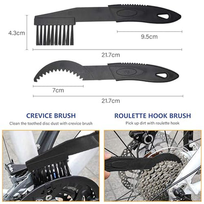 7 in 1 Bike Chain Cleaning Kit, Bike Chain Cleaner includes 350ml Degreaser Spray, 100ml Chain Lube, 4 Brushes & Towel, Bicycle Chain Cleaner for MTB/Road Bicycle