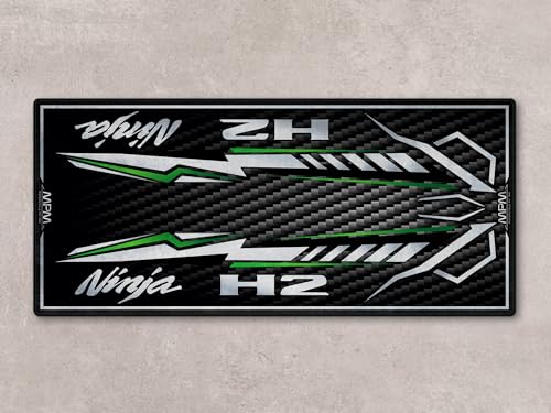 Parking Mat for Ninja H2 Series Motorcycle Models, Display and Pit Mat, Washable Non-Slip Garage, Showroom Mat, Rug (Ninja H2 Carbon, Size 1 : 86.6 x 39.4/220 x 100 cm) - size: 3'3" x 7'3" (Oblong)