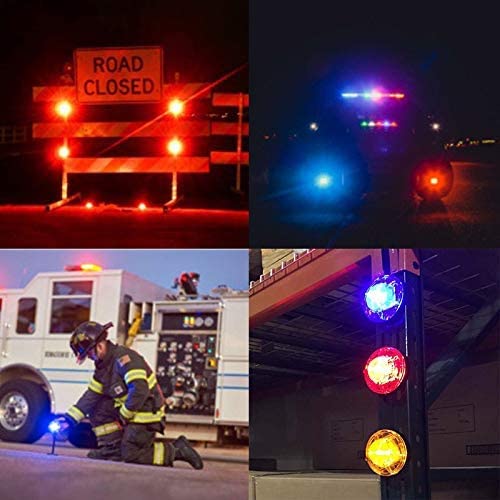 Emergency Strobe Lights,Roadside Safety Beacon LED Road Flares Flashing Warning Light with Strong Magnetic Base for Car Truck Boats(Blue) - color: sapphire