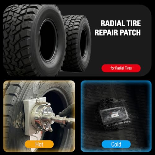 CKAuto 20 PCS Radial Tire Repair Patch Kit Heavy Duty 2-1/4" x 4-1/3" (60 x 110mm), for Cars Vans SUVs Buses & Heavy Trucks Tractor Agricultural Vehicles, Rectangle 2-1/4" x 4-1/3" (60 x 110mm) 20 PCS - size: 2-1/4" x 4-1/3" (60 x 110mm) 20 PCS