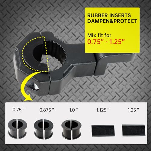 Bar Mounting Bracket Clamp for 0.75 to 1.25inch Bar,Universal Mount Tube Clamps 0.75"/0.875/1.0/1.125/1.25inch for UTV ATV Bars (4Pack) - size: 0.75~1.25inch