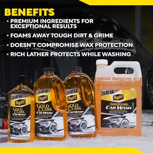 Meguiar's Gold Class Car Wash, Ultra-Rich Foam Car Wash Soap and Conditioner for Vehicle Cleaning, Paint Cleaner to Clean and Condition in One Easy Step, 1 Gallon - style: Car Wash