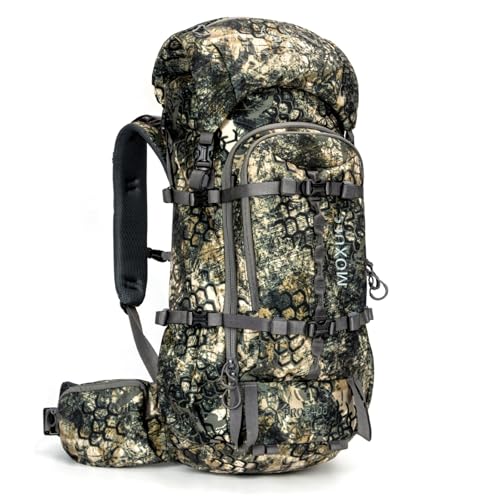 MOXULE Pro 2400 Camo Frame Backpack - Meat Hauler Pack with Rain Cover - color: Camo 40l