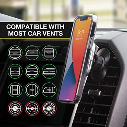 Scosche MP2ODVM-XTSP MagicMount Pro2 Dash/Vent/Window 4-in-1 Magnetic Cell Phone Holder Car Mount Kit Compatible with MagSafe, iPhones, Galaxy, Pixel & All Smartphones - style: Dash / Vent w/ Swingarm