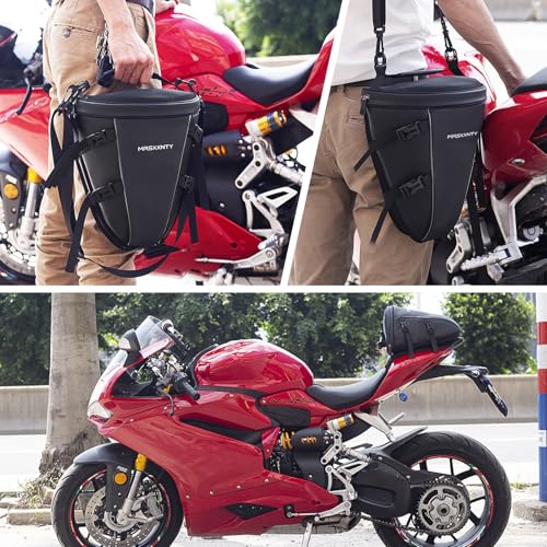 MRSXXNTY Motorcycle Tail Bag Saddle Bags Motorcycles Motorcycle Accessories Gear for Men Tapered Rear Seat Bag Waterproof & Expandable Suitable for Outdoor Cycling and Daily Commuting