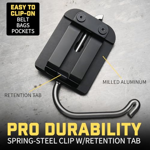 Holstery HookMaster | Tool Belt Utility Hook Holster - Heavy-Duty Steel Swivel Hook Holder - All Metal