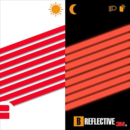 Set of 8 Retro Reflective Stickers for Scooters, Bikes, Motorcycles,... - Multi Support Strips - High Visibility - 3M Technology™ - Maximum grip - color: Red