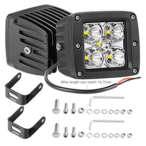 LED Pods, RFROAD LIGHTING 2pcs 3" 100W Super Bright LED Driving Lights LED Cube Lights Spot Square Work Lights for Truck Offroad ATV UTV SUV Car Boat - size: 3 Inch White Spot Light