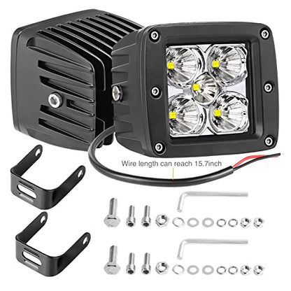LED Pods, RFROAD LIGHTING 2pcs 3" 100W Super Bright LED Driving Lights LED Cube Lights Spot Square Work Lights for Truck Offroad ATV UTV SUV Car Boat - size: 3 Inch White Spot Light