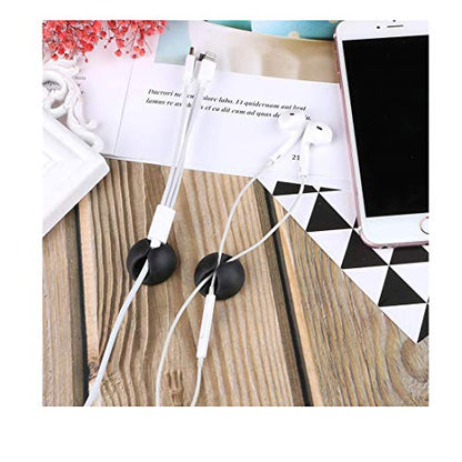 20 Pack Black Silicone Cable Clip Holders, Self Adhesive Wire Management, Well-Organized Cables for Home, Office, Car