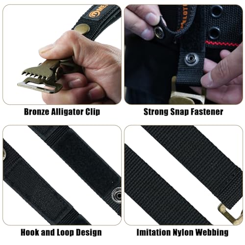 MELOTOUGH Glove Clip Tactical Glove Clips Work Glove Holders Strap with Alligator Clip for Tool Belt,Tool Bag,Tool Backpack - color: Black