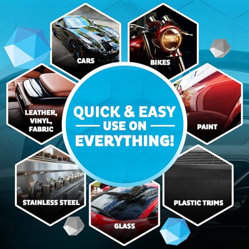 MAXLONE ™ Car Spray with Triphene® Technology, Quick Spray & Wipe Waterless Detailer - Clean, Shine, Protect Paint, Glass, Wheels, Trim Without Pre-Washing (20oz, 1 Gallon with 8 Micro Fiber Cloth) - style: 1 Gallon + 1 Bottle + 8 Towels