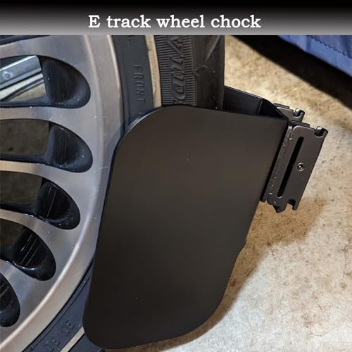 2pcs Motorcycle E Track Wheel Chock E Track Dirt Bike Wheel Chock Supports Tires up to 6 inch Wide