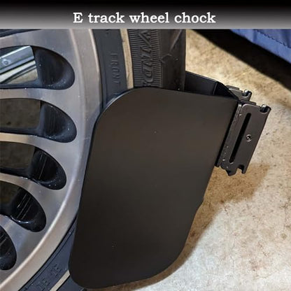 2pcs Motorcycle E Track Wheel Chock E Track Dirt Bike Wheel Chock Supports Tires up to 6 inch Wide