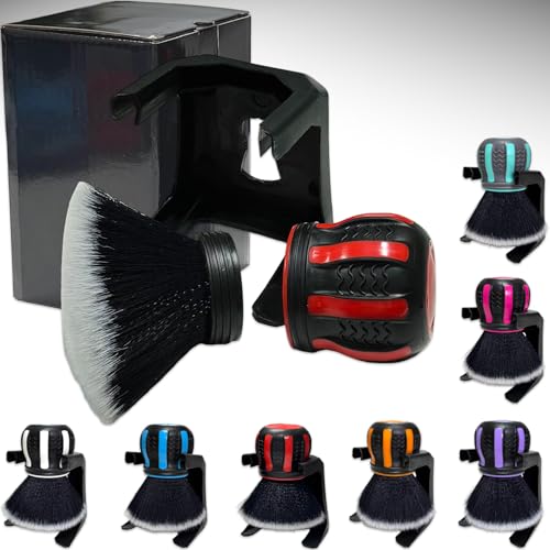 Ultra Soft Detailing Brush, Handle XL Brush - Ultra Soft Bristles, Multi-Color Handles, Removable Brush Heads, with Storage Rack, Covers Large Area Inside or Outside Vehicles(Red) - color: Red