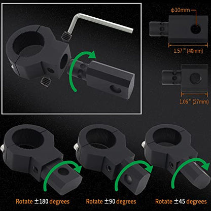 LED Mini Lights Bar Mounting Bracket Clamp Kits 360 Degree 0.75" 1" 1.25" 2Pcs Vertical Bar Tube Clamp Roof Roll Cage Holder Universal Clamp Bracket fit for Motorcycle Crash Bar Guard ATV UTV