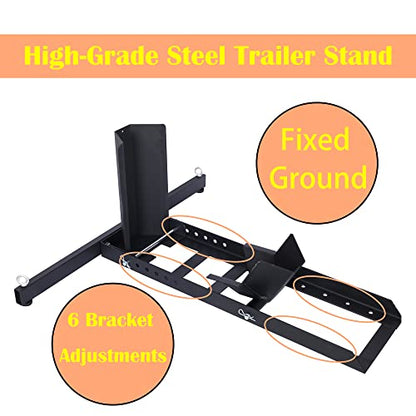 Adjustable Motorcycle Wheel Chock Stand,1800lbs Heavy Duty Wheel Stand,Black Motorbike Front Chock,High-Grade Steel Trailer Stand Motorcycle Trailer for 15"-22" Wheels