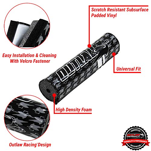 Outlaw Racing Bike Handlebar Pad Cushion for Crossbar - Fits Atv'S Motorcycles and Dirt Bikes – Handlebar Protector Pad – Approx. 8.9-Inch-Long Black - color: Black
