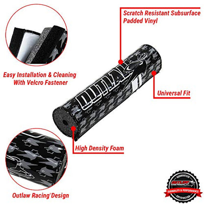 Outlaw Racing Bike Handlebar Pad Cushion for Crossbar - Fits Atv'S Motorcycles and Dirt Bikes – Handlebar Protector Pad – Approx. 8.9-Inch-Long Black - color: Black