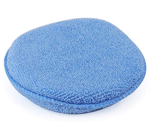 Fasmov Microfiber Applicator Pads Wax Applicator, 20 Pack Foam Applicator Pads Car Wash Sponge, Buffing & Detail Polishing Foam Pads for Car Cleaning and Fine Polishing (5" Diameter, Blue)