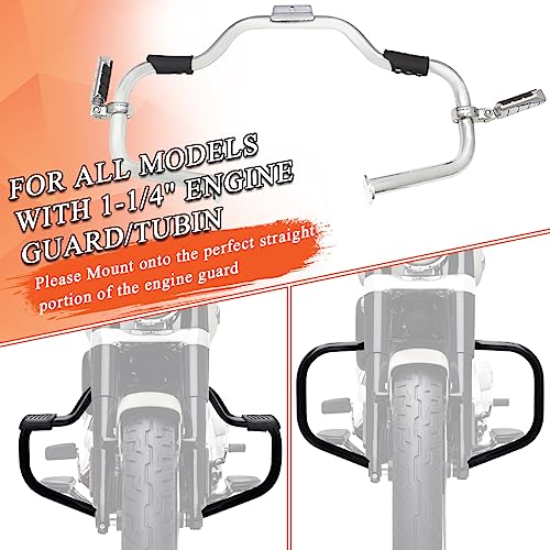 FOVPLUE 1.25" Highway Footpegs, Adjustable Footrest w/Mounting P-Clamps for Harley Touring Softail Dyna Sportster Honda Kawasaki Suzuki Yamaha Indian Victory with 1-1/4" Engine Guard/Tubing, Chrome#3 - color: CHROME P-CLAMPS