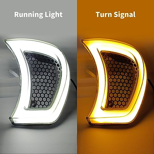 Motorcycle Headlight Vent Accent Turn Signal LED Indicator Side Lights For Harley Road Glide FLTRX 2015-2023 (Clear Lens) - color: Clear Lens