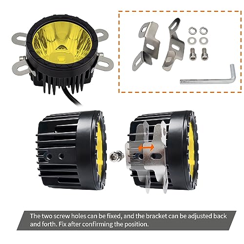 STDYSUN Round LED Yellow Offroad Driving Fog Pod Lights 2Pcs 3.5Inch Spot Beam Motorcycle Fog Lights Work Auxiliary Lights Ditch Bumper Lights Bicycle lights fit for Bicycle Truck ATV UTV Motorcycle - size: Round Yellow Spot