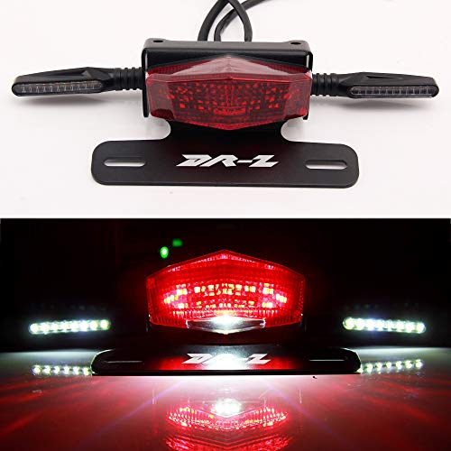 License Plate Holder Fender Eliminator Rear Tail Tidy LED Brake Lights and Turn Signals For Suzuki DRZ400S DRZ400SM DRZ400E (Red) - color: Red