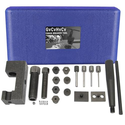 Motorcycle Chain Breaker Rivet Tool, 19pc Chain Brake Tool Set, Chain Link Cutter Removal Tool For Motorcycle Bike Atv Cam & 25 To 930 Chains