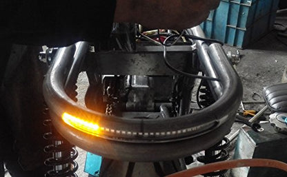 230mm 9.06 inch Width Retro Motorcycle Cafe Racer Seat Frame Hoop Brat Loop with LED Strip Brake Light Turn Singal Tail Light - size: 7/8 inch Tube/Flat Loop/Width 9.06 in