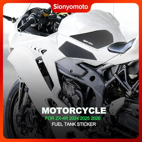 Fuel Gas Tank Pad Protector Stickers Decal Set Compatible with ZX4R ZX-4RR zx4rr zx-4r 2026 2023- Anti-Slip Protective Kit, Black | 5-Piece
