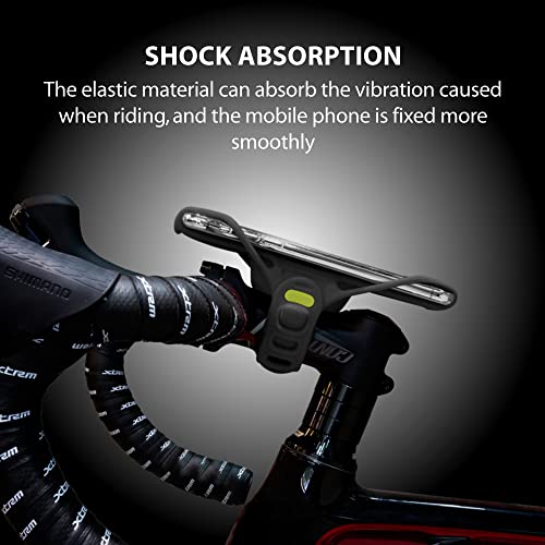 Bone Bike Tie Pro 3, Bike Cell Phone Mount for Stem, Scratch-Free Silicone Holder with Shock-Absorbing Design, Universal Cycling Phone Holder Compatible with Most Smartphones (Black - Stem) - color: Bike Tie Pro 3 - Black