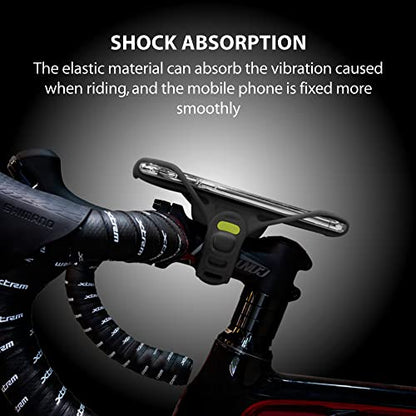 Bone Bike Tie Pro 3, Bike Cell Phone Mount for Stem, Scratch-Free Silicone Holder with Shock-Absorbing Design, Universal Cycling Phone Holder Compatible with Most Smartphones (Black - Stem) - color: Bike Tie Pro 3 - Black
