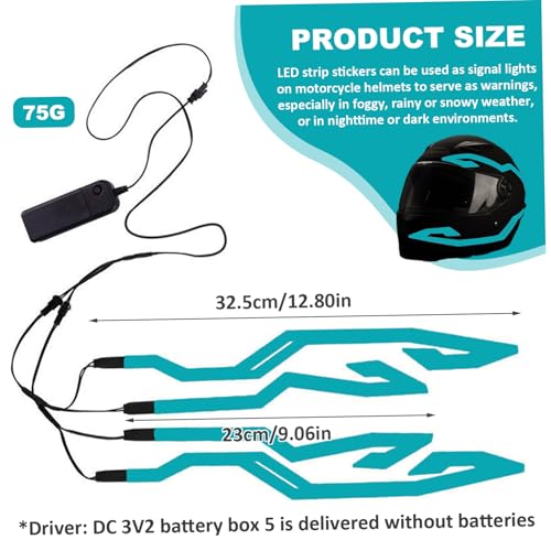 Motorcycle Helmet Light, 3 Cool Lighting Modes Helmet Light, Lightweight Battery Powered Safety Alert LED Strip for Full Helmets, Half Helmets