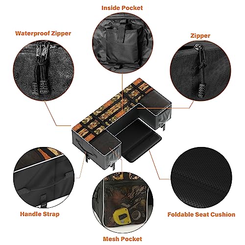 SUNPIE ATV Soft Cargo Bags with Seats Cushion Pad with Upgrade Zipper, Fourwheel Rear Rack Cargo Bag Compatible with Sportsman 450 500 570 Scrambler TRX FourTrax Outlander 570 Suzuki - color: Camo