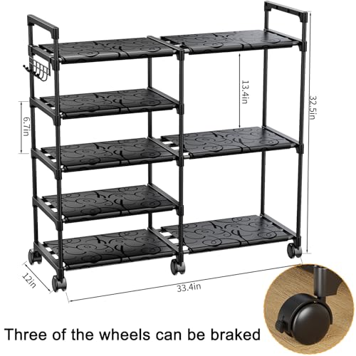CSXGBAB Shoe Rack Organizer, 5-Tier Large Shoe Stand with Wheels Easy to Mobile Tall Shoe Storage Shelf for Closet, Entryway or Garage for 16–18 Pairs - size: 5-tier with wheels