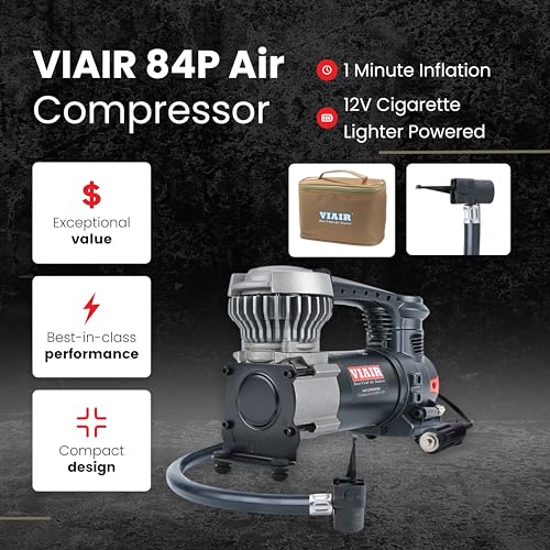 VIAIR 84P - 00084 Tire Inflator Portable Air Compressor for Car, Truck & SUV | 12V On/Offroad Heavy Duty Pump 60 PSI, Cigarette Plug, Press-On Chuck - size: Clip on Chuck, style: Analog Manual/Press On