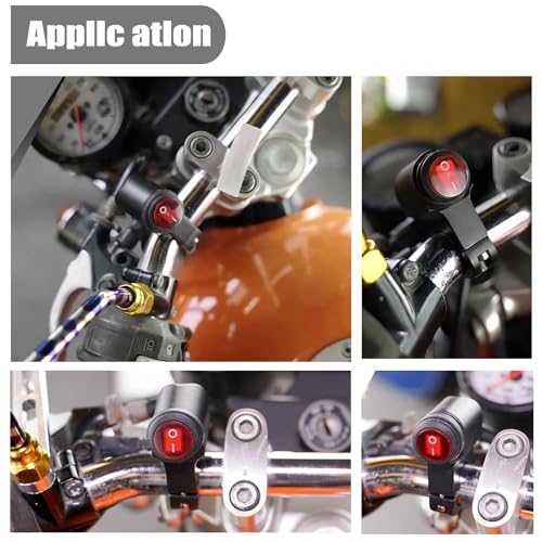 FLYPIG 12V Motorcycle ATV Waterproof Handlebar Headlight Switch | Fog Spot Light LED On Off, Fits 7/8 inch 22mm, For Motorcycles Bicycle Motorbike ATVs Scooters