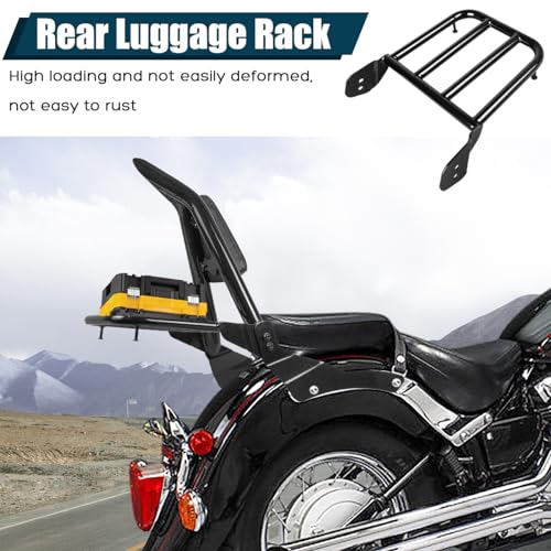 Detachable Passenger Backrest Sissy Bar with Luggage Rack Compatible with for 1998-2018 Yamaha Vstar 400 650 Dragstar 400 650 Classic Rear Sissy Bar Backrest - size: 1998-2018 Classic