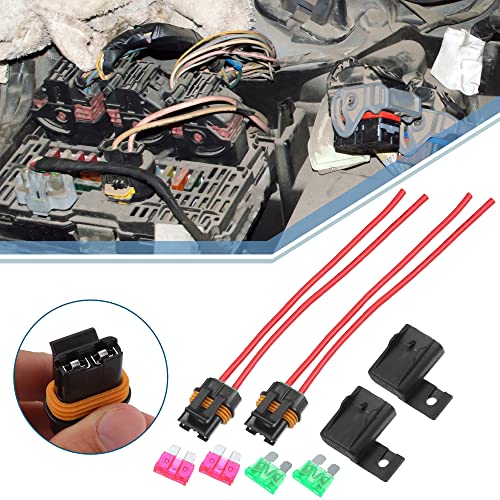 X AUTOHAUX 2 Set Inline Fuse Holder Waterproof Blade Style ATO/ATC Holder 50A 12A Gauge Wiring Harness with Cover for Automotive Marine
