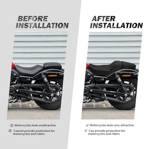 Motorcycle Driver Passenger Seat Two-up Seat Fit For Harley Nightster RH975 Nighster Special RH975S 2022-up (Black Stitching) - color: Black Stitching