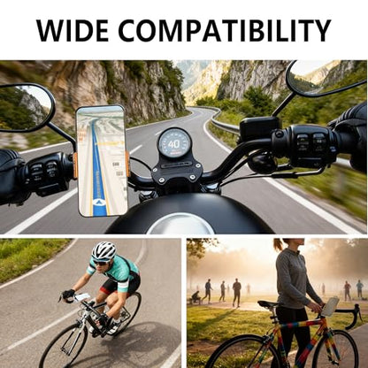 Bike Handlebar Mounts for 4.5-7.6 Phones (Gold) | 360 Degrees Rotate Aluminum Alloy Frame Half-Enclosure Design - color: Gold