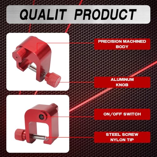 Laser Chain Alignment Tool for Motorcycles, ATVs, Karts - CNC Machined 6061 Aluminum Body with Stainless Steel Hardware for Durable Sprocket Alignment (Red)
