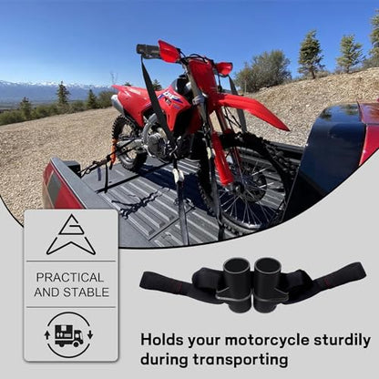 Motorcycle Handlebars Straps, Tie-Down for 32" Handlebars | Cups Protect Grips/Fairings, Fleece Cover Protect Fuel Tank Paint, For Sportbikes Dirt Bike Scooter
