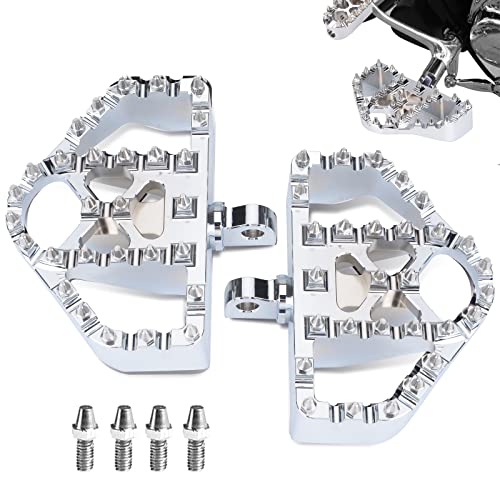 Goldfire 360° Roating MX Chopper Bobber Style Foot Peg Front Pegs Footrests MINI Floorboards Highway Pegs Fits for Motorcycle Harley Electra Glide Softail Dyna Chopper Sportster 883 (Chrome) - color: Chrome
