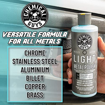 Chemical Guys SPI_404_16 Light Metal Polish (Works on Chrome, Stainless Steel, Aluminum & More), 16 fl oz - style: Light Metal Polish